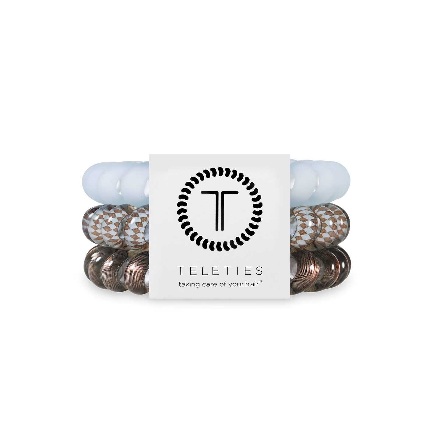 TELETIES - Spiral Hair Coils | Large | Truly Taupe Hair Ties