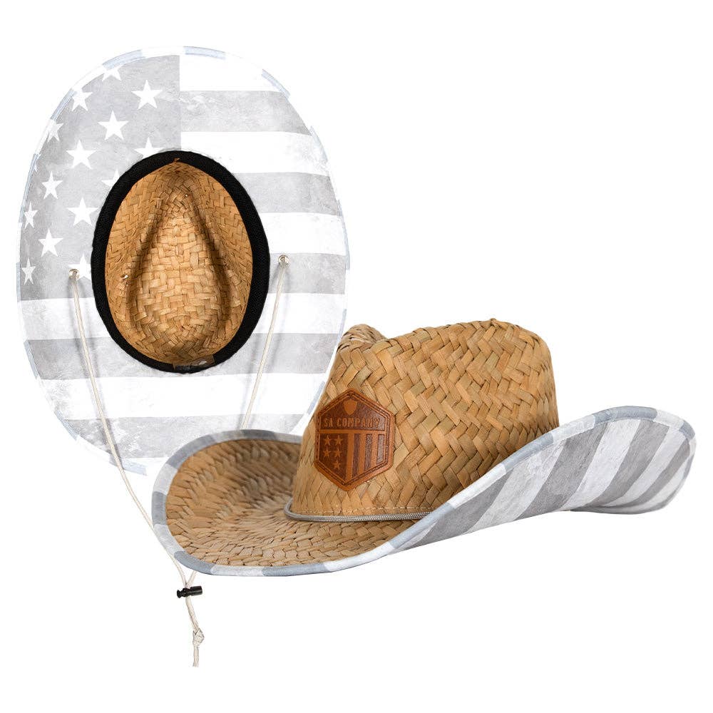 Soul of Adventure - Cowboy Straw Hat: Ghost American Flag