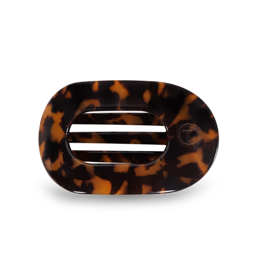 TELETIES - Round Flat Hair Clip | Small | Tortoise