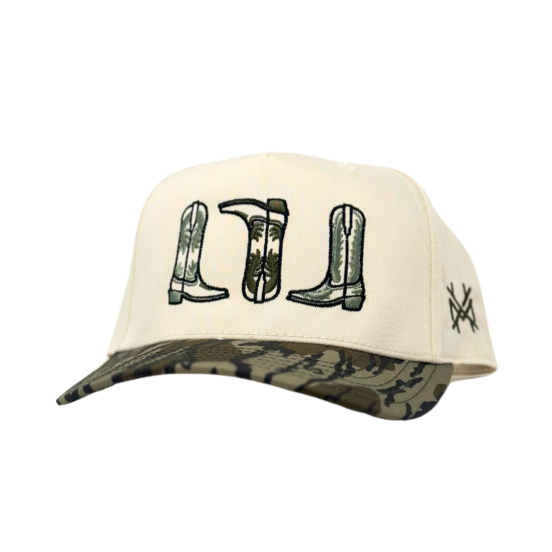 The Mad Hatter Co - MHC Boots Trucker Hat: Pink/Natural Otto