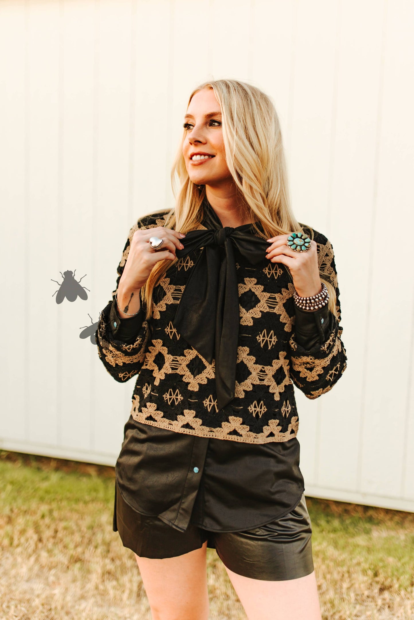 2 Fly Co - LEATHER OUTLAW TOP *MIDNIGHT: 3X