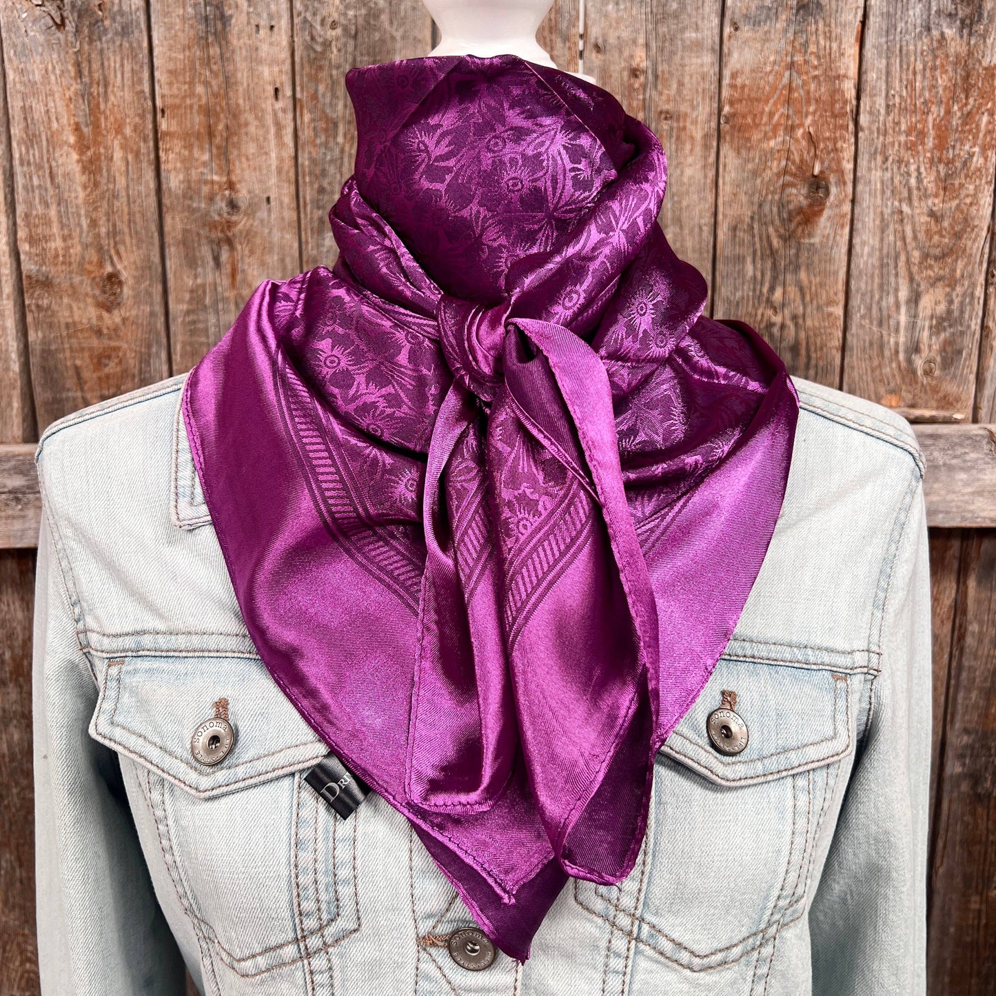 Rodeo Drive - 35X35" Purple Jacquard Wild Rag / Scarf WR4088
