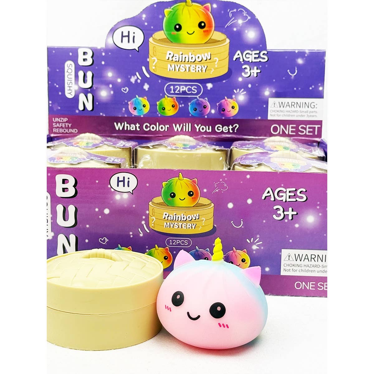 Love and Repeat - Mystery Rainbow Unicorn Dumpling Squishy with Steamer: MIX COLOR / ONE(12)
