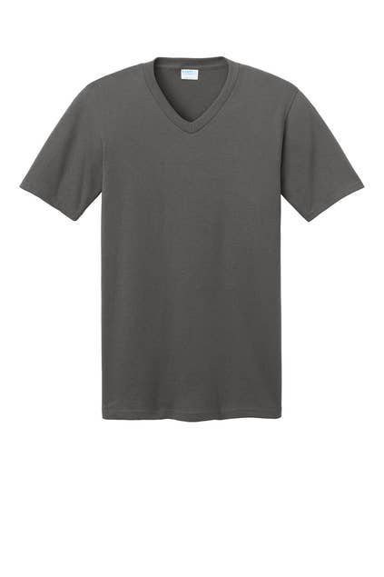 Print The Dream - Port & Company Core Cotton V-Neck Tee: Navy / 3XL