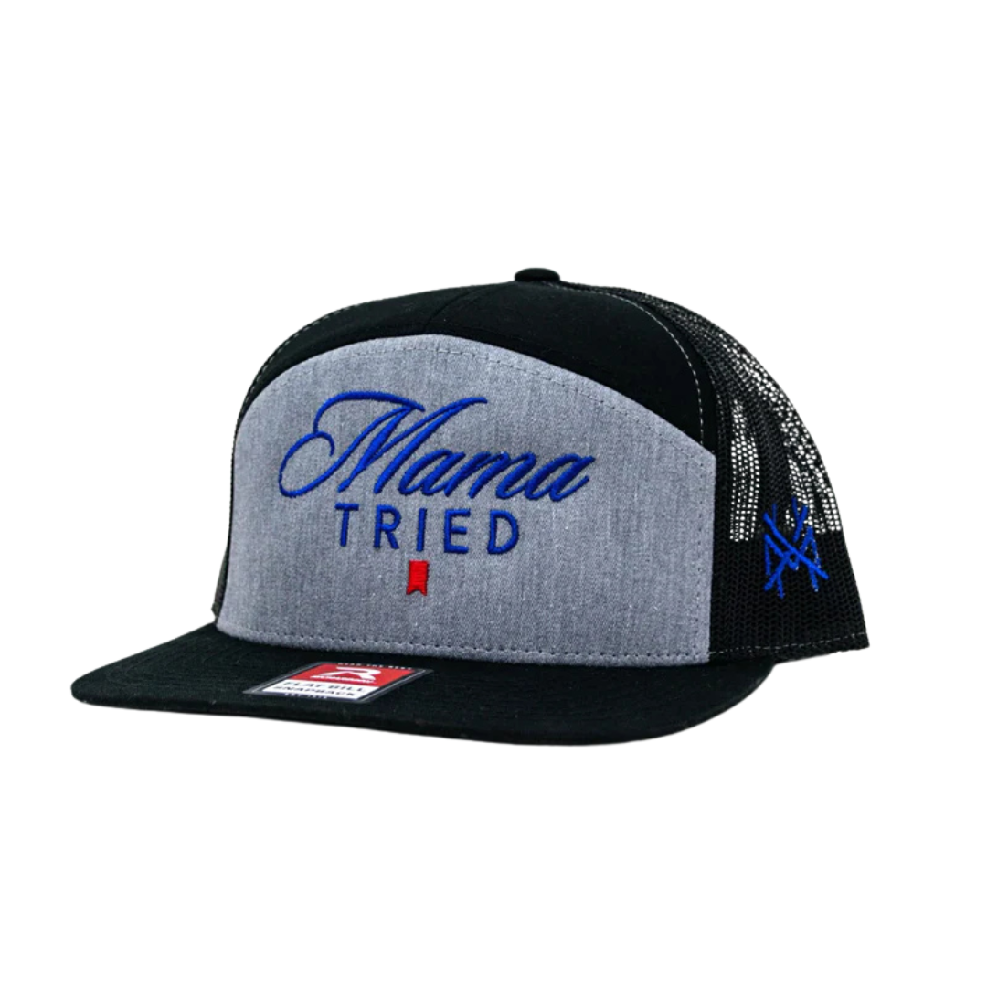 The Mad Hatter Co - MHC Mama Tried Ultra Trucker Hat: 6006 White/ Blue Rope