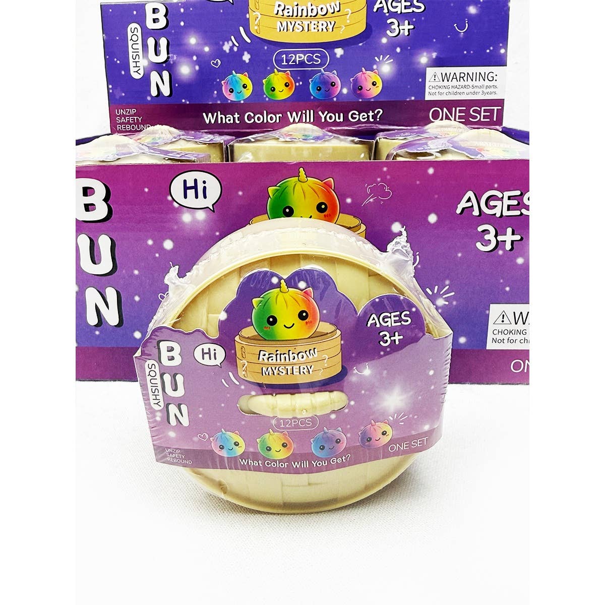 Love and Repeat - Mystery Rainbow Unicorn Dumpling Squishy with Steamer: MIX COLOR / ONE(12)