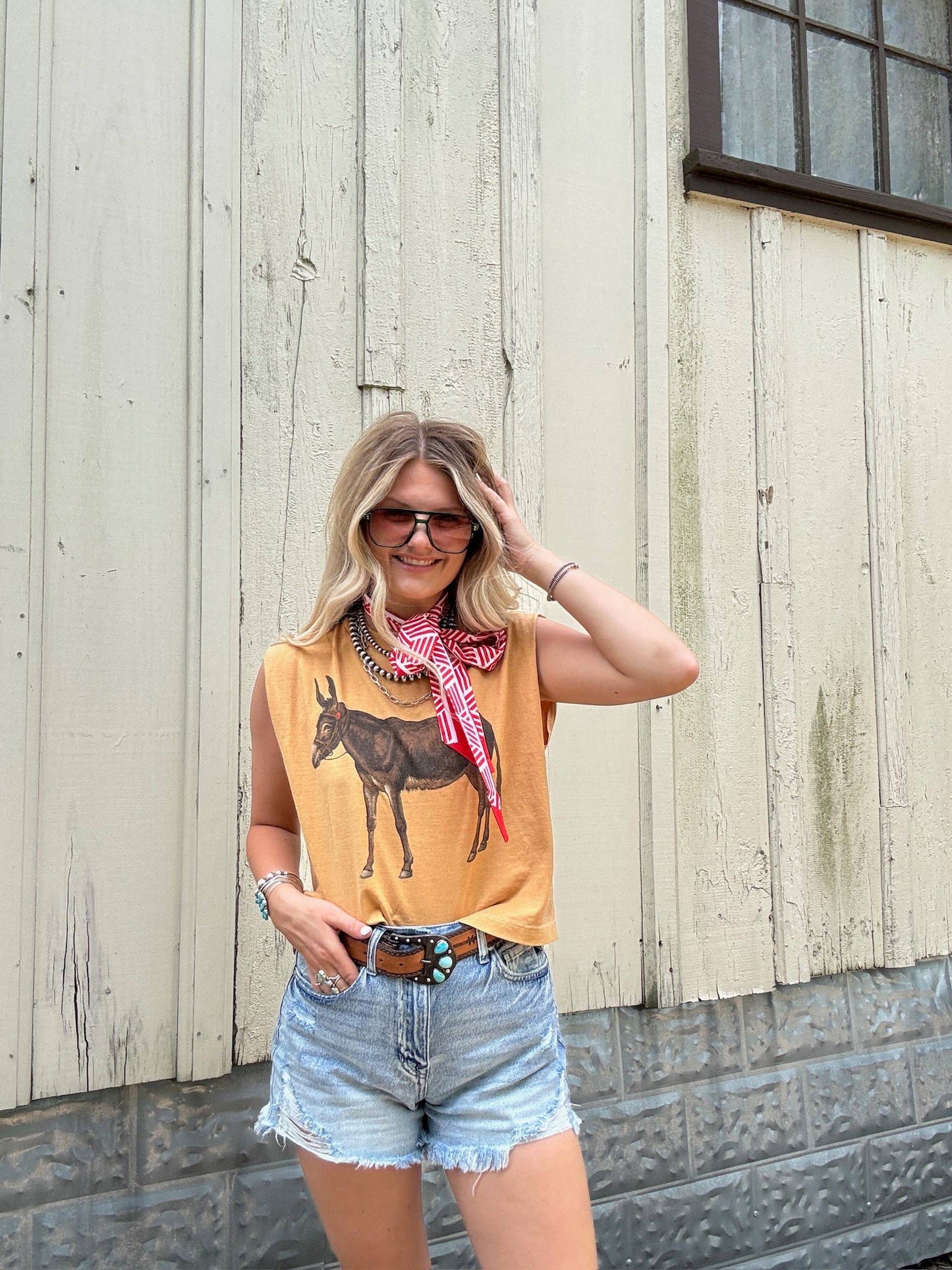 Hank & Scoot - Vintage Donkey Boxy Tank: L