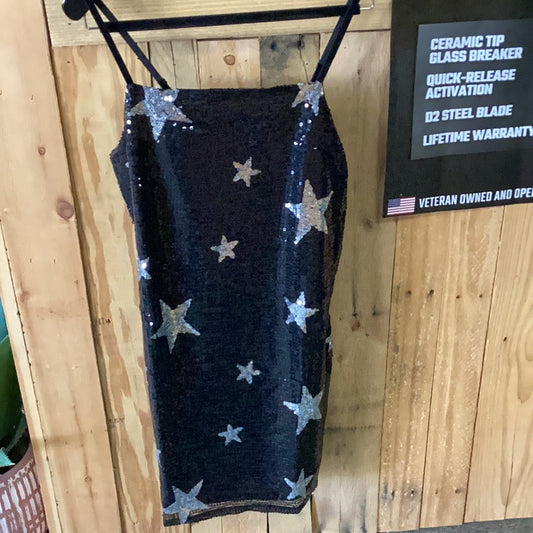 ROCK&ROLL DENIM STAR SEQUIN DRESS