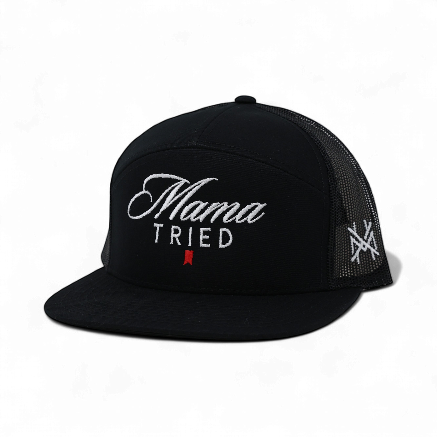 The Mad Hatter Co - Mama Tried Ultra Trucker Hat: Flat Bill White