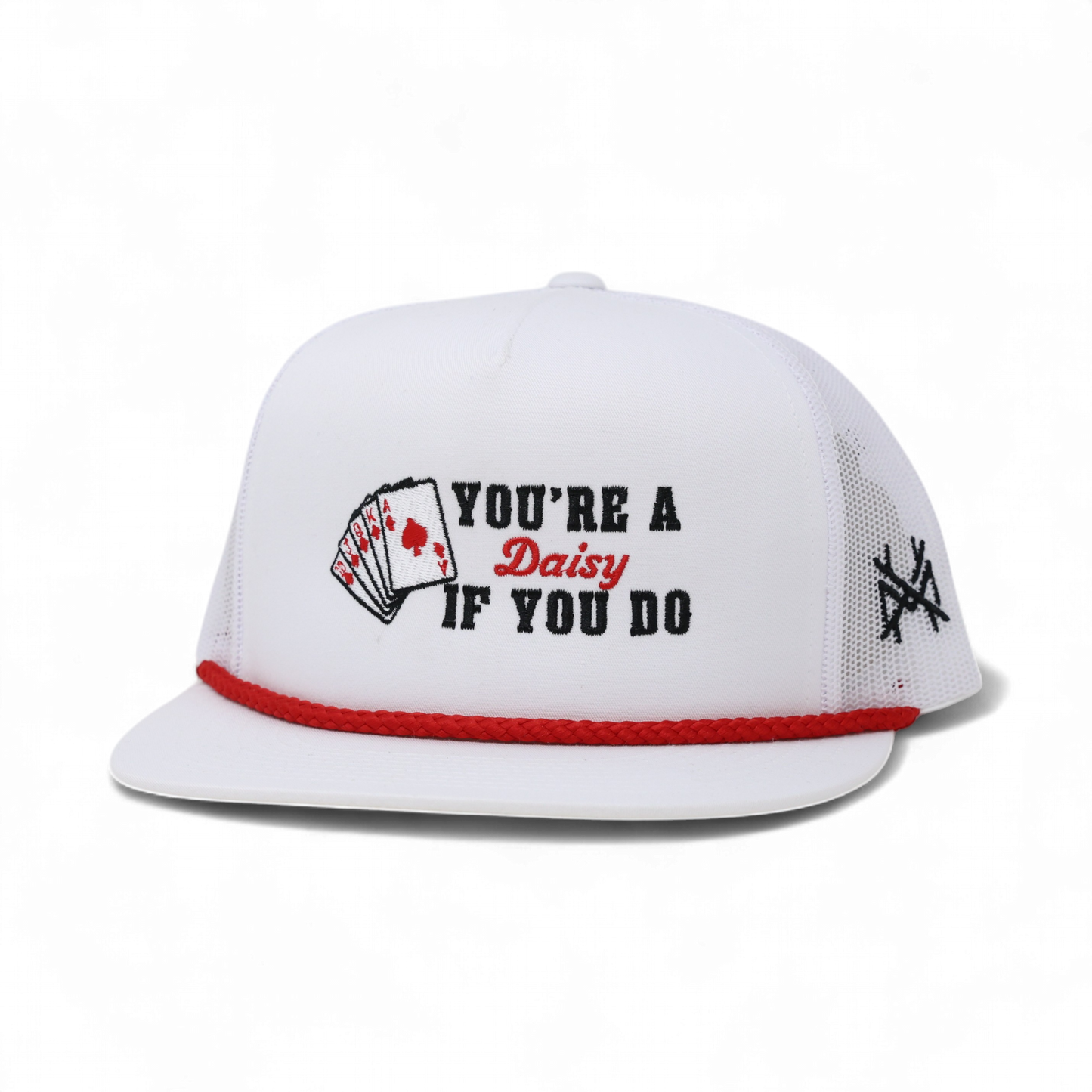 The Mad Hatter Co - You're A Daisy If You Do Trucker Hat: Flat Bill Brown/White