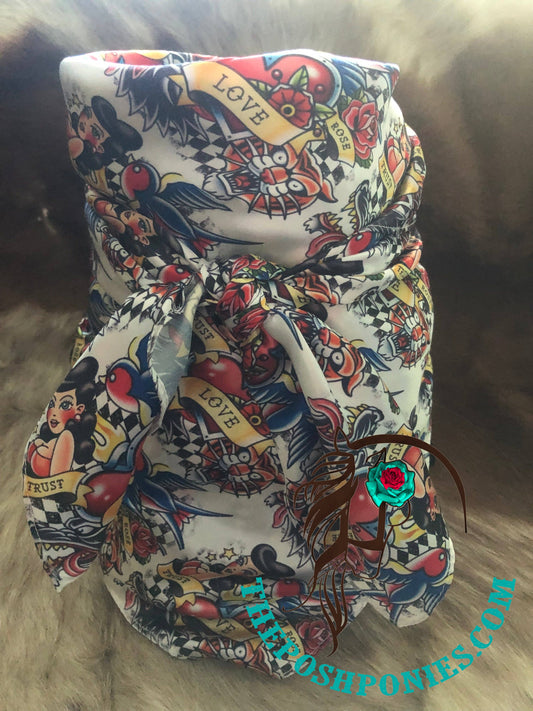 The Posh Ponies, LLC - Custom Retro Pinups & Tattoos Wild Rag 35 x 35