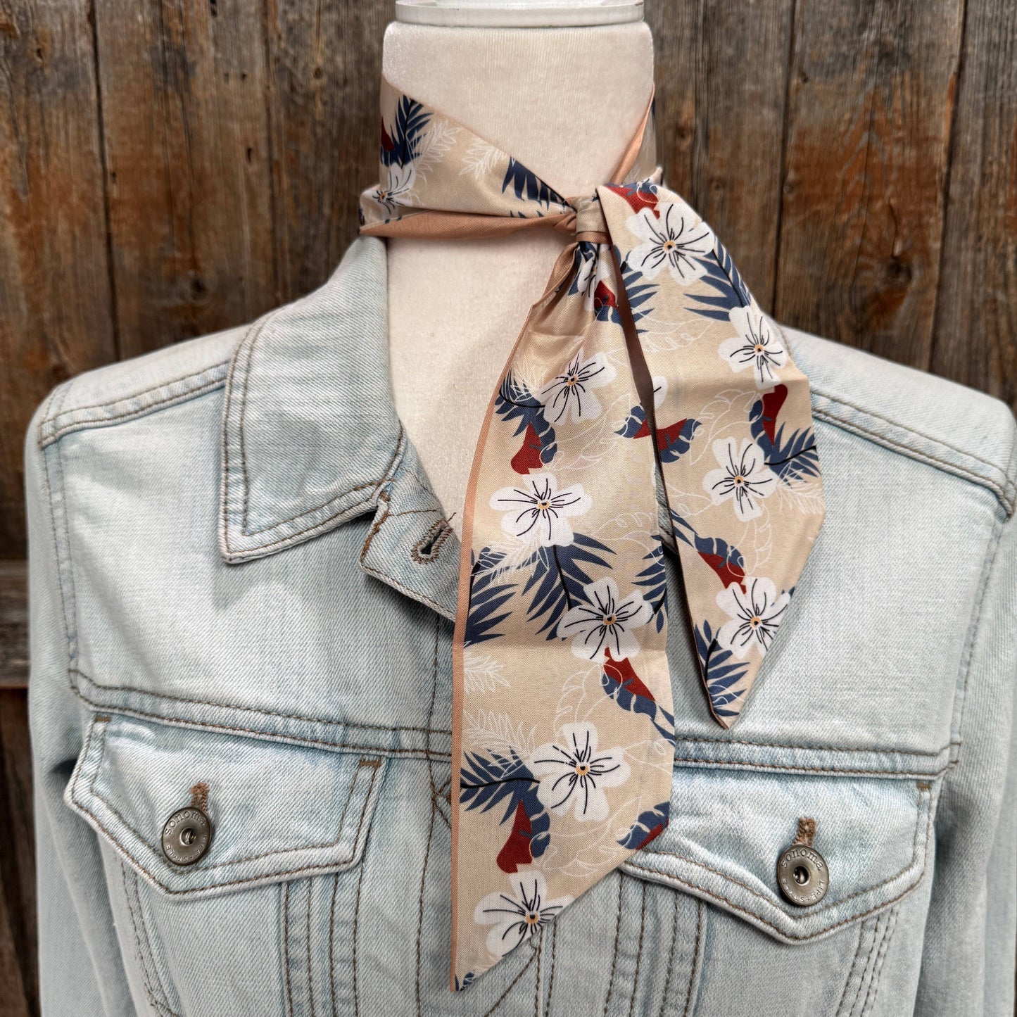 Rodeo Drive - Tan Western Skinny Mini Wild Rag Scarf / Cowgirl Necktie  #TW121