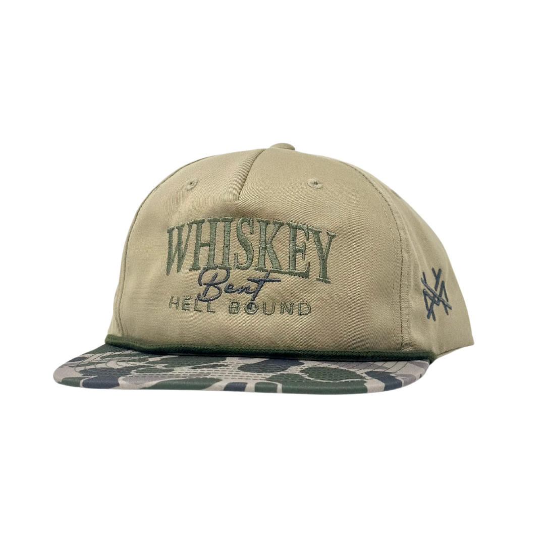 The Mad Hatter Co - Whiskey Bent and Hell Bound Tailgate Trucker Hat: Flat Bill Black