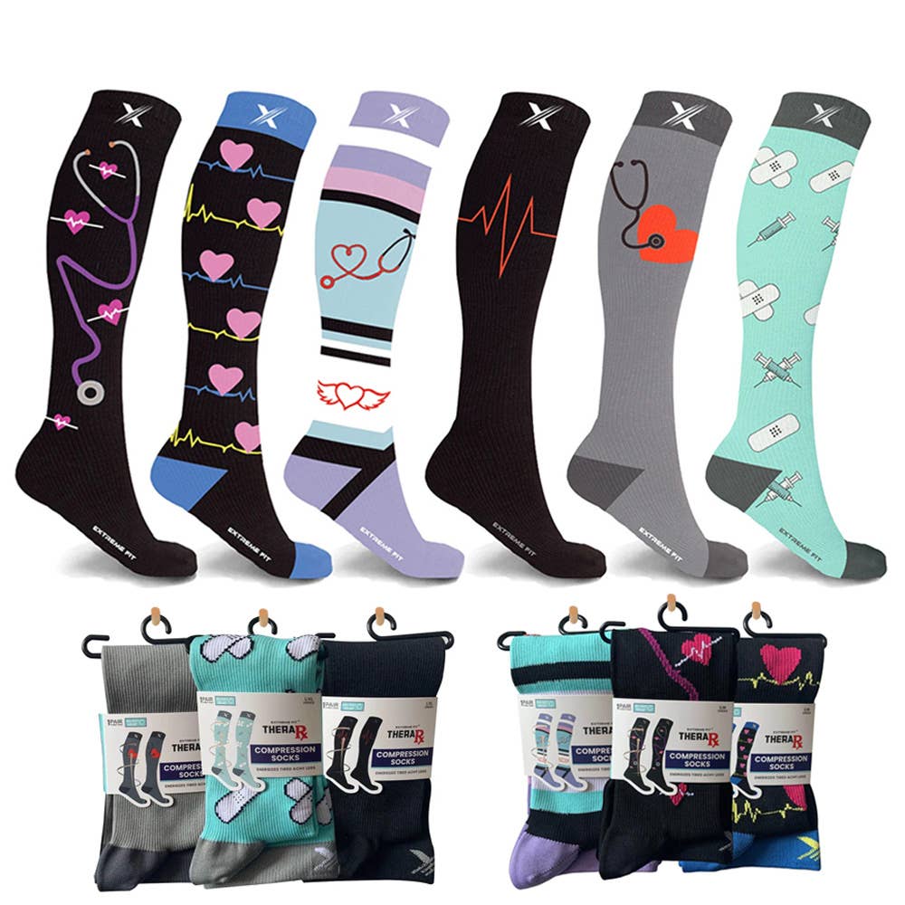 The American Gift Company (TAGCO) - THERA RX COMPRESSION SOCKS - 6 ASST STYLES: L/XL