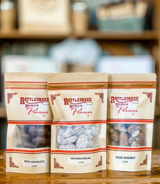 Rattlesnake Ranch Pecan Co. - 3.5 oz. Snack Size Kraft Bag: Assortment of Flavors