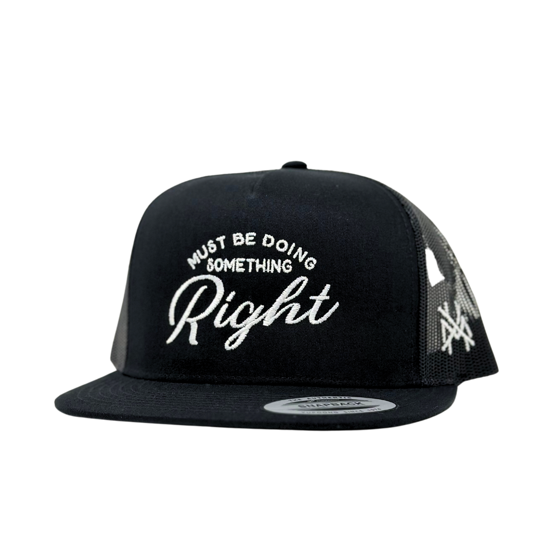 The Mad Hatter Co - MHC Must Be Doing Something Right Trucker Hat: Black/Natural Otto