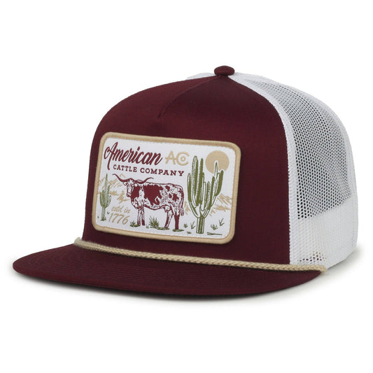 American Cattle Co - On the Range Hat: Maroon/White