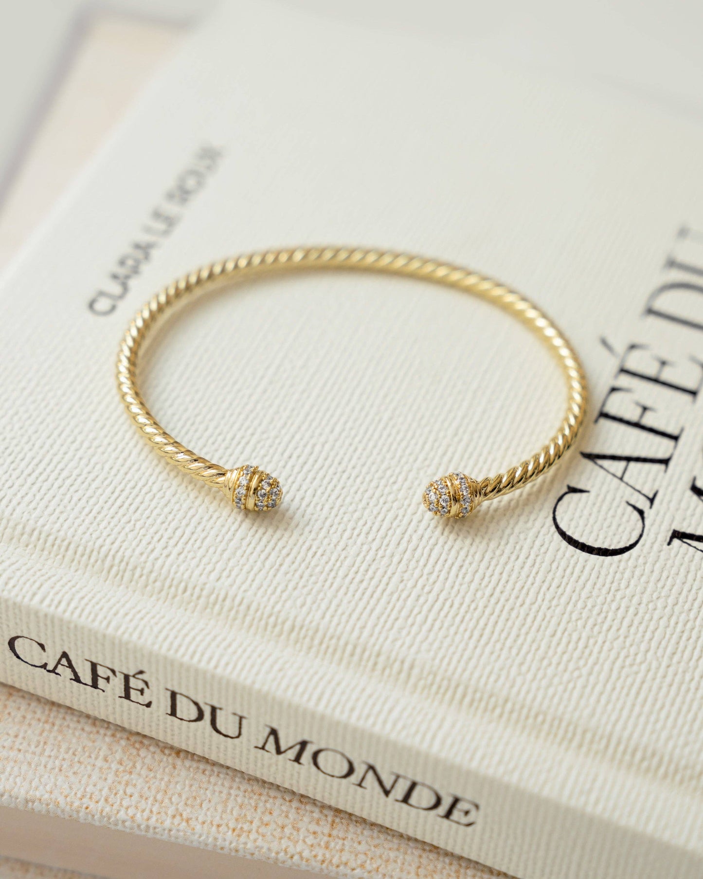 Sami Jewels - Twisted Bangle Cuff: Gold / 6.75"