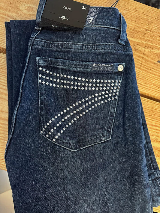 7 FOR ALL MANKIND DOJO TROUSER JEAN WITH SILVER STUDS