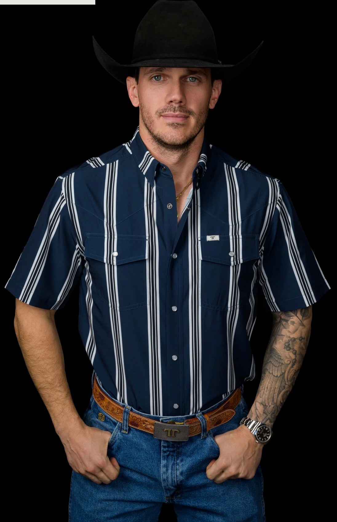 FERRELL BRAND THR HATFIELD SHORT SLEEVE PEARL SNAP SHIRT