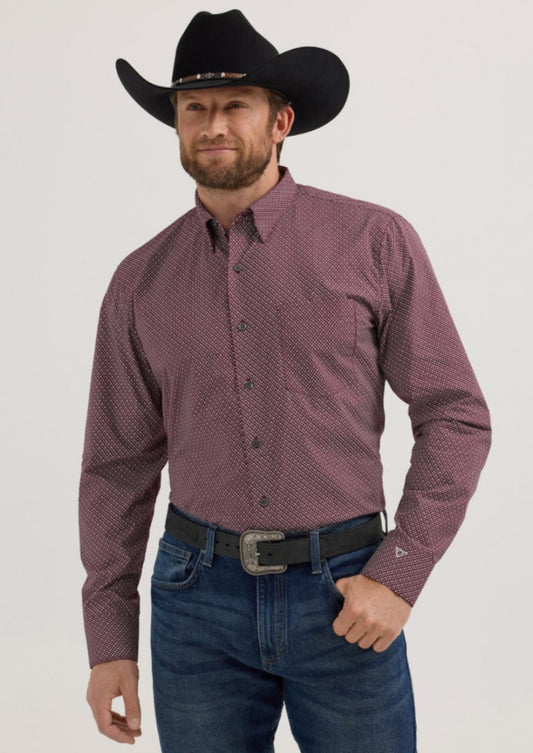 WRANGLER MENS CODY JOHNON LONG SLEEVE BUTTON UP SHIRT