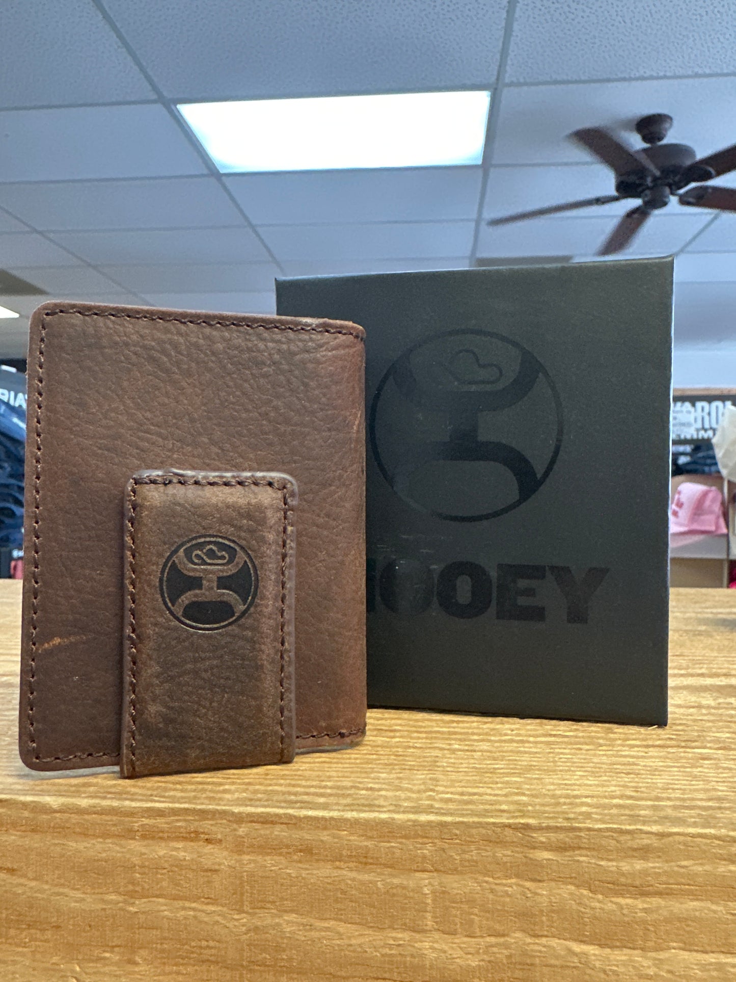 Hooey Hand Tooled Bifold Money Clip wallet