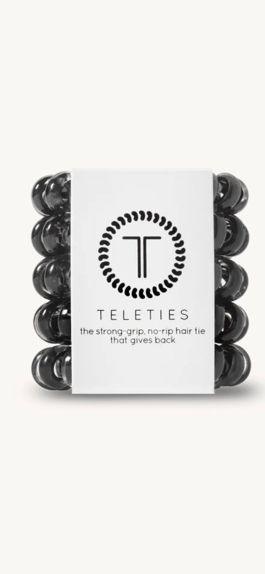 TELETIES JET BLACK TINY HAIR COILS