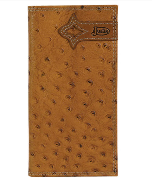 JUSTIN RODEO WALLET OSTRICH TEXTURE