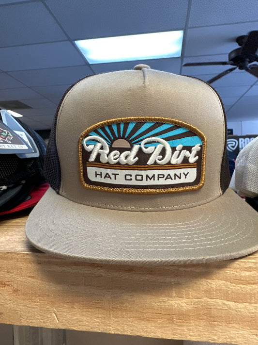 RED DIRT HAT CO BLUE SKIES CAP KHAKI/KHAKI/BROWN 5 PANEL