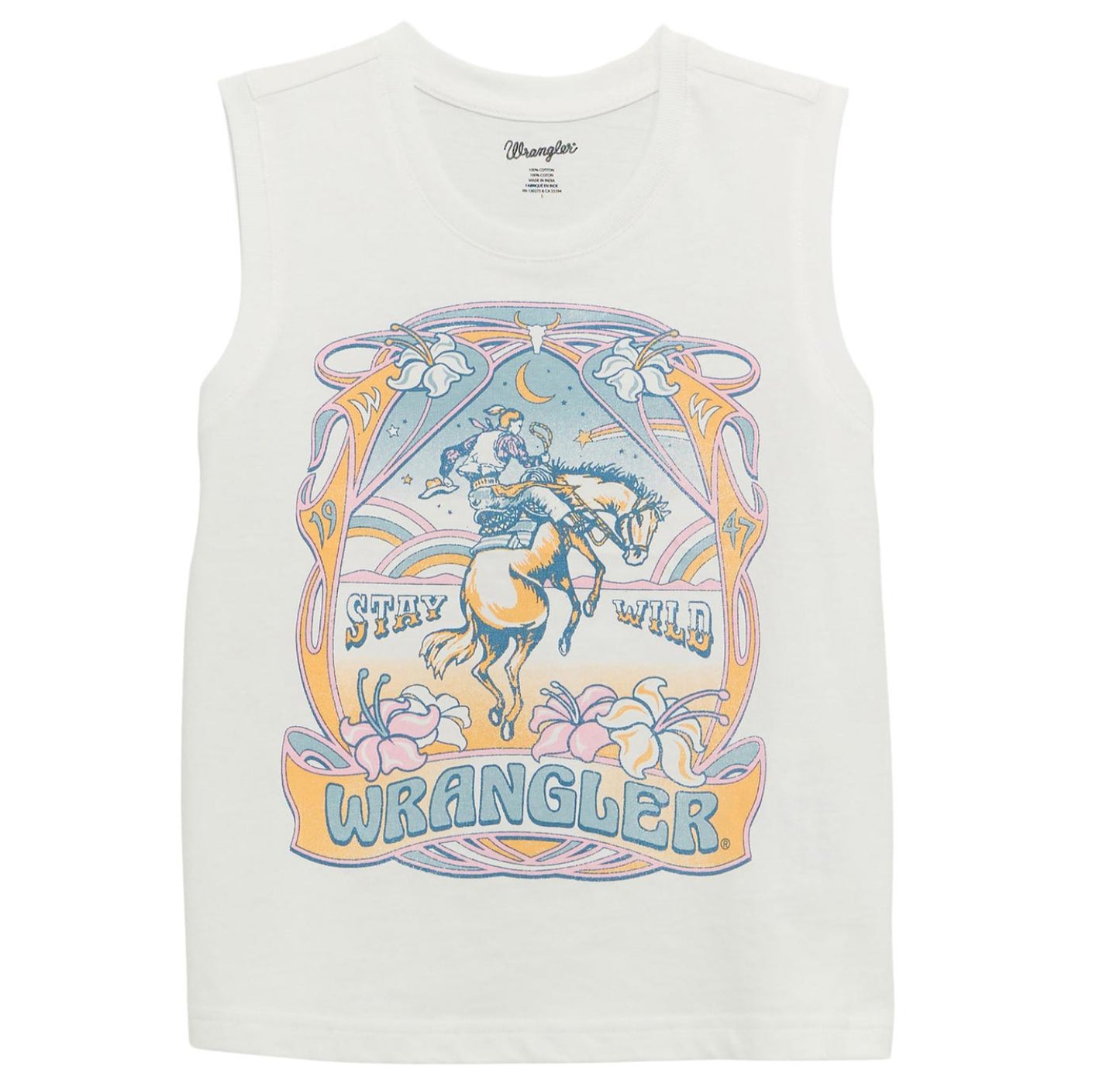 WRANGLER GIRLS SLEEVELESS STAY WILD SHIRT