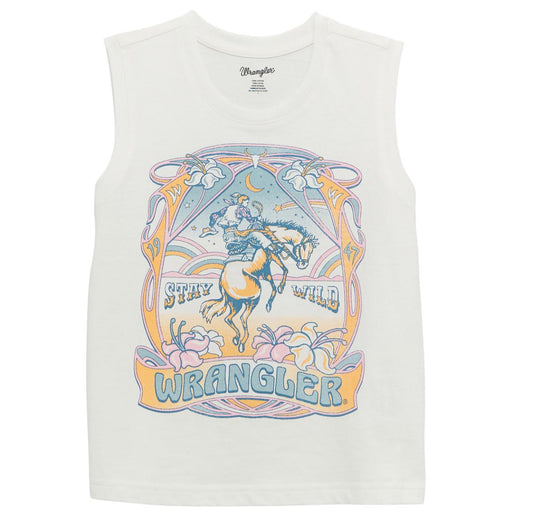 WRANGLER GIRLS SLEEVELESS STAY WILD SHIRT