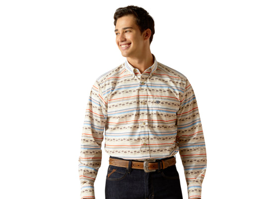 ARIAT MENS REED LONG SLEEVE KHAKI SHIRT