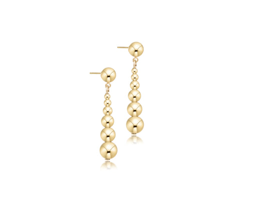 E NEWTON BEADED CLASSIC GRADUATED DROP GOLD 6MM EARRINGS