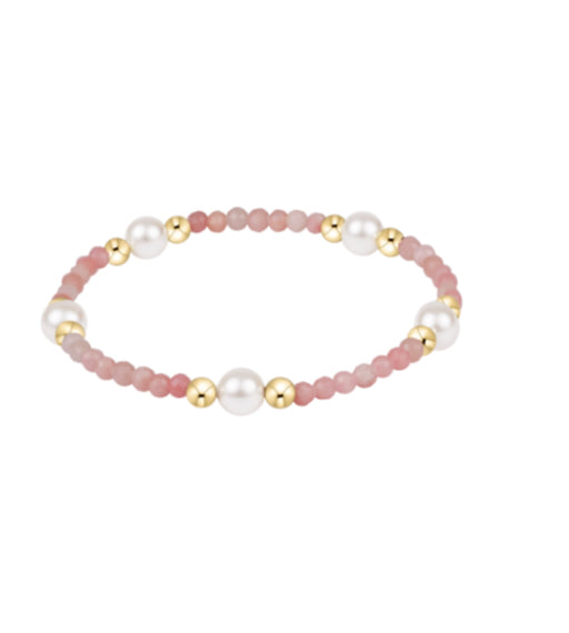 E NEWTON PURPOSE PEARL 6MM GEM BRACELET-PINK OPAL