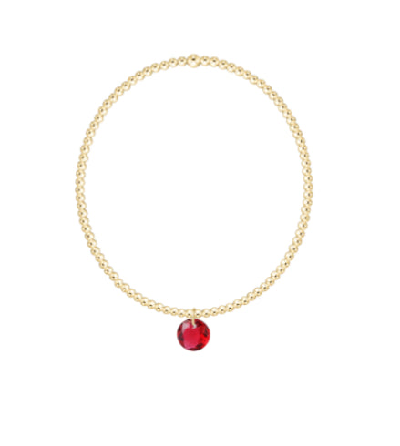 E NEWTON CLASSIC GOLD 2MM BRACELET- REFLECTION SMALL BIRTHSTONE CHARM