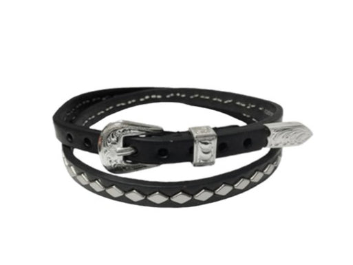 M&F WESTERN HAT BAND BLACK W/DIAMOND STUDS