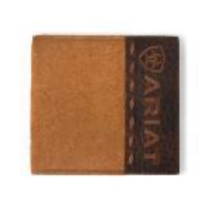 ARIAT LARGE BIFOLD ROUGHOUT CROCO TAN