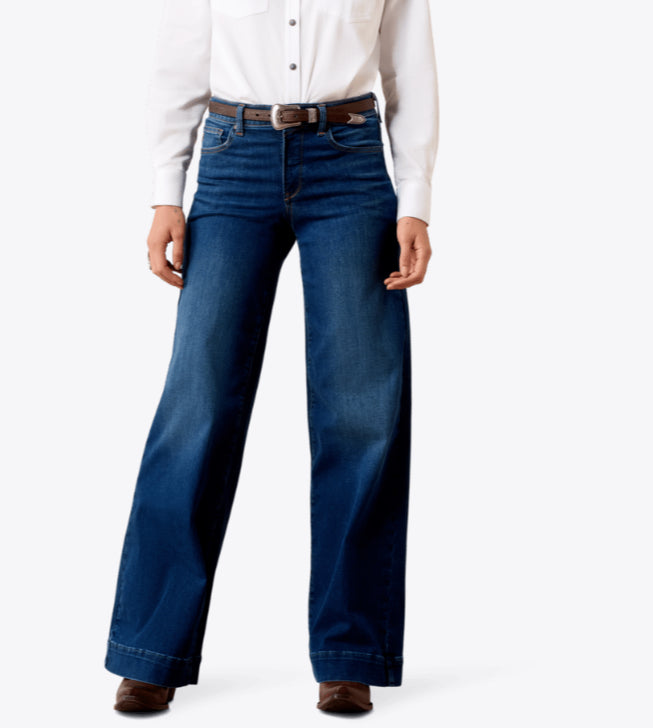 ARIAT WOMENS HIGH RISE REVEL VILMA ULTRASTRETCH WIDE LEG JEANS IN NORWALK