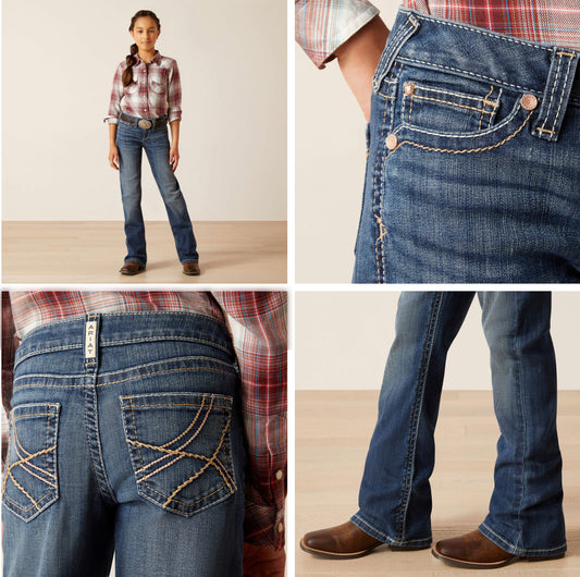 ARIAT GIRLS R.E.A.L. EVERLEE BOOT JEAN CHILL BLUE