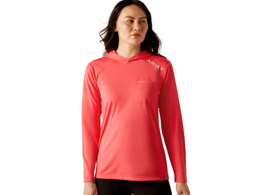 ARIAT WOMENS REBAR SUNBLOCKER HOODED T-SHIRT