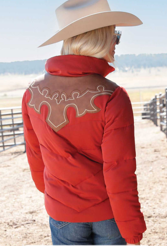 CINCH WOMENS PUFFER JACKET WITH DECORATIVE YOKE