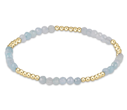 E NEWTON BLISSFUL PATTERN 2.5 MM BEAD BRACELET AQUAMARINE