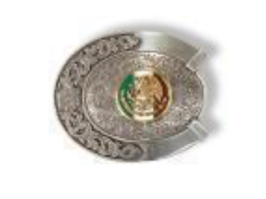 ARIAT OVAL BUCKLE HORSESHOE MEXICO FLAG
