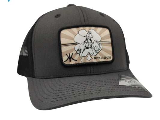 RED DIRT HAT CO KERRY KELLEY CHARCOAL/BLACK 6 PANEL