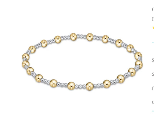 E NEWTON CLASSIC SINCERITY PATTERN 4MM BEAD BRACELET-MIXED METAL