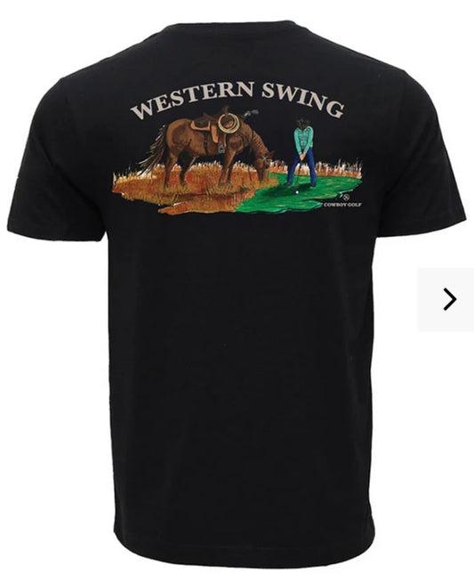 HOOEY WESTERN SWING MENS BLACK CREW NECK T-SHIRT