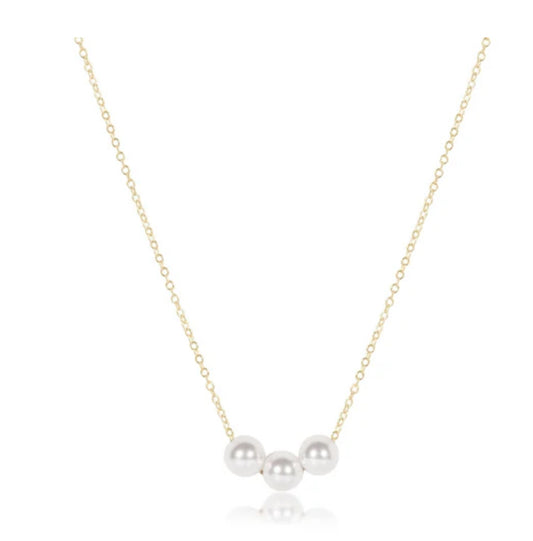 E NEWTON 16” NECKLACE GOLD JOY PEARL 6 MM
