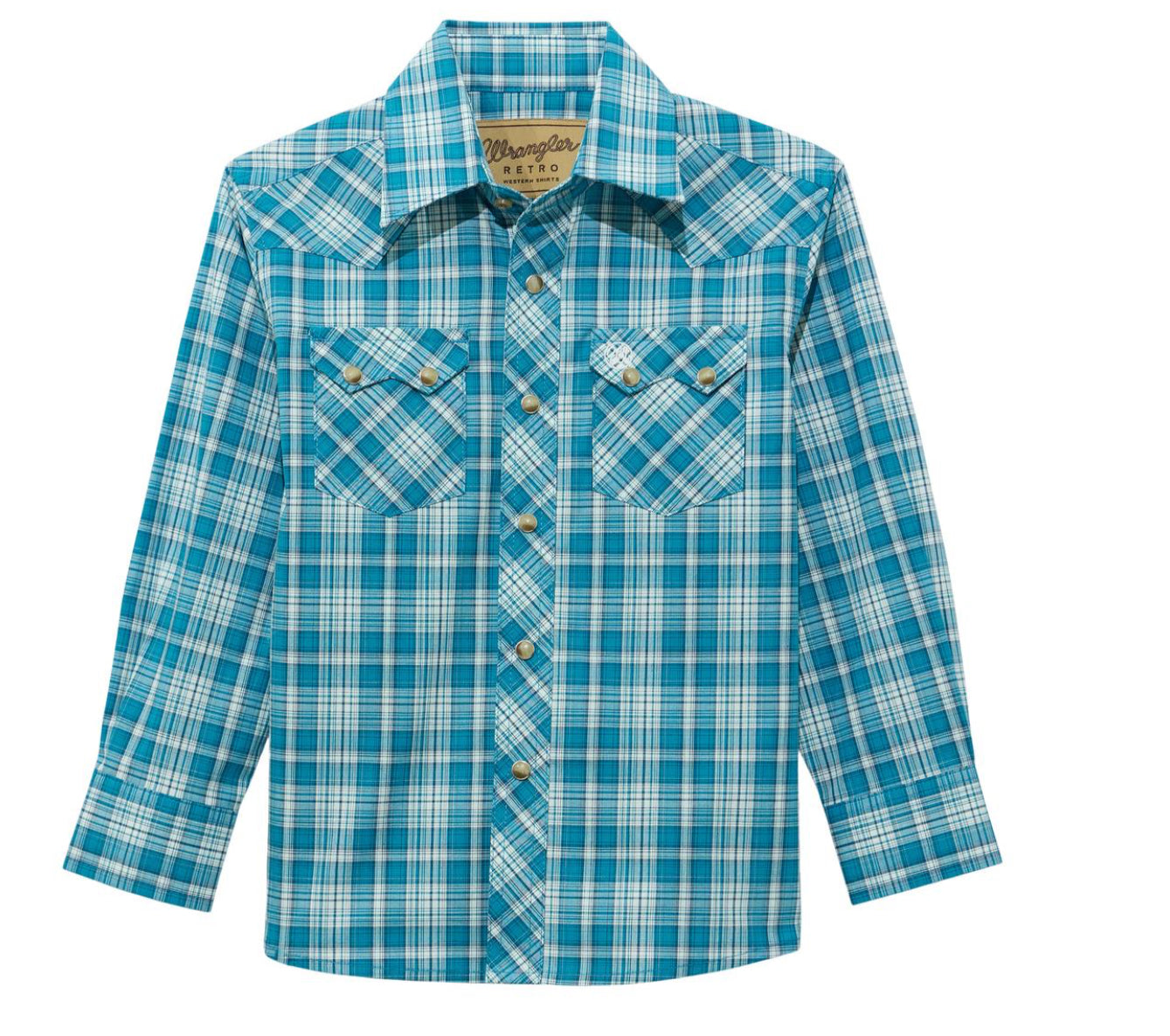 WRANGLER BOYS RETRO LONG SLEEVE PEARL SNAP SHIRT