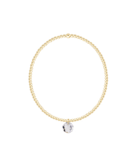 E NEWTON CLASSIC GOLD 2MM BRACELET- REFLECTION SMALL BIRTHSTONE CHARM