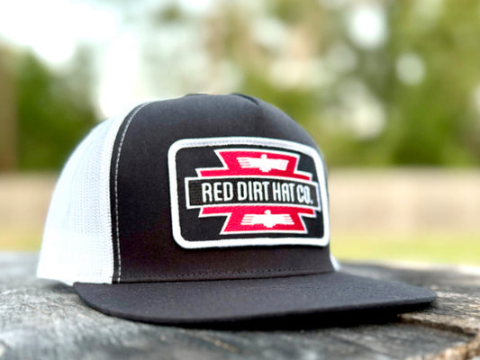 RED DIRT HAT CO TATER-BLACK/WHITE 5 PANEL